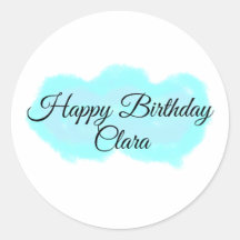 Blå grönt moln pastel grattis på födelsedagen mode