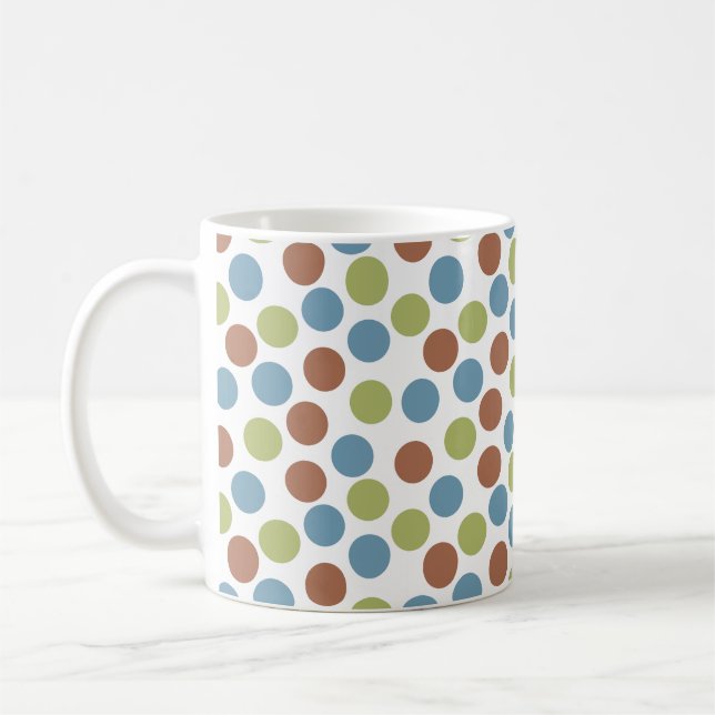 Blå, Grönt och bruna punkter Kaffemugg (Vänster)