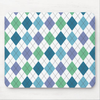 Blå, Grönt och Lila Argyle Preppy Mousepad Musmatta