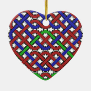 Blå, Grönt och rödkeltiska knop Julgransprydnad Keramik