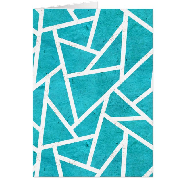 Blå grönt och vit mosaik mönster hälsningskort (Framsidan)