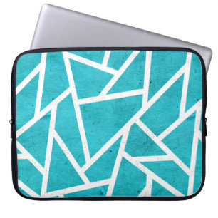 Blå grönt och vit mosaik mönster laptop fodral