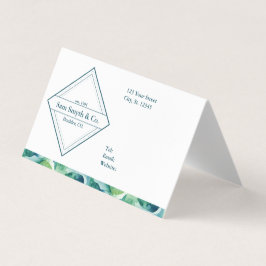 Blå/Grönt på vit företagsdesign Visitkort