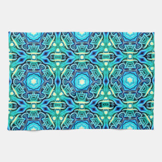 Blå Grönt Patterned Kitchen Towel Kökshandduk