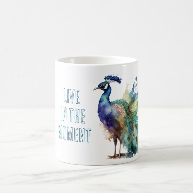 Blå Grönt Peacock Kaffemugg (Center)