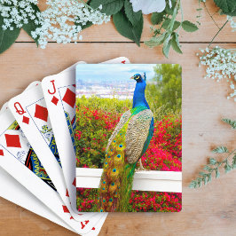 Blå Grönt Peacock Photo Beresh Snyggt Chic Casinokort