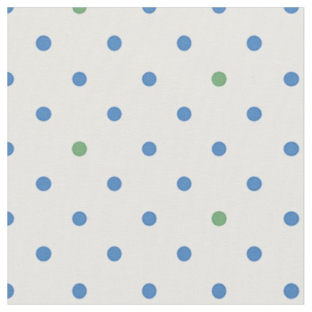 Blå,grönt polka dots tyg (Närbild)