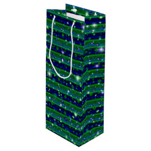 Blå Grönt Rand med stjärnor och regndroppar