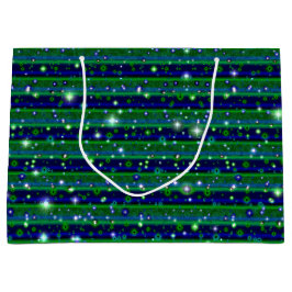 Blå Grönt Rand med stjärnor och regndroppar