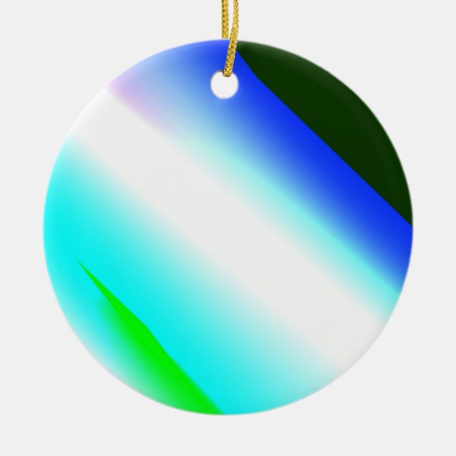 Blå grönt regnbåge abstrakt struktur mönster art t julgransprydnad keramik (Framsidan)