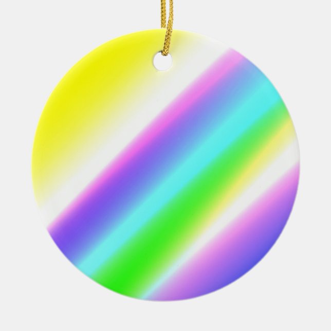 Blå grönt regnbåge abstrakt struktur mönster art t julgransprydnad keramik (Framsidan)