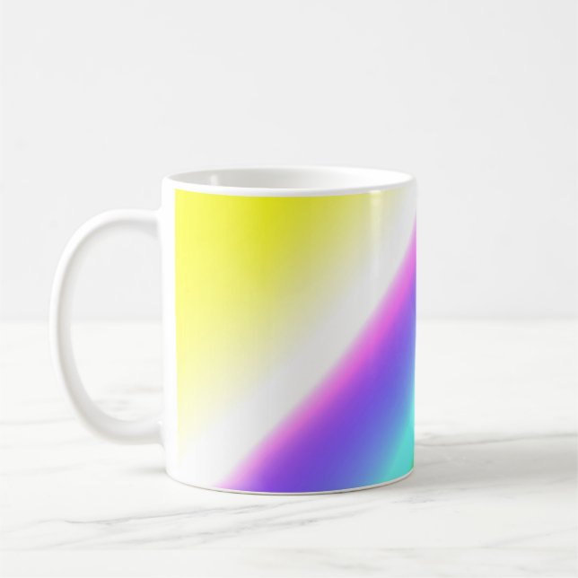 Blå grönt regnbåge abstrakt struktur mönster art t kaffemugg (Vänster)