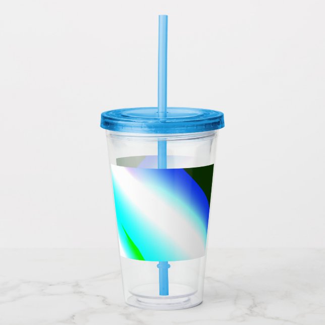 Blå grönt regnbåge abstrakt struktur mönster art t take away mugg (Framsida)