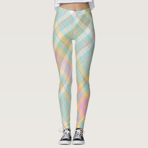 Blå, Grönt, Rosa och Golden Play Mönster Leggings