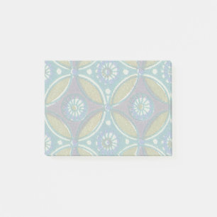 Blå Grönt Rustic Boho Geometric Circle Mönster Post-it Block