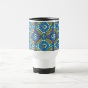 Blå Grönt Rustic Boho Geometric Circle Mönster Resemugg