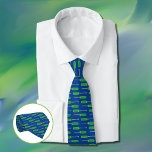 Blå Grönt Screwdriver Doodle Mönster Neck Tie Slips<br><div class="desc">En blå slips med två gröntar och några skruvar mönster. Den perfekt som är för manar för Fars dag,  födelsedag eller Helgdagar. © ArianeC Illustrations-Alla höger reserverade</div>