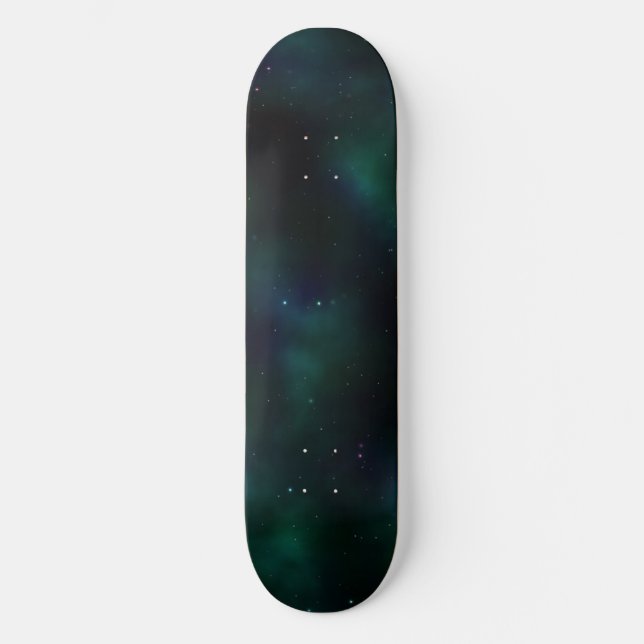 Blå Grönt Star Space Alien Celestial Background Skateboard Bräda 20,5 Cm (Framsida)
