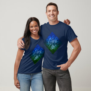 Blå Grönt Starburst - njut av livsdesign T Shirt