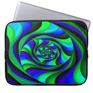 Blå Grönt Swirl Laptop Sleeve
