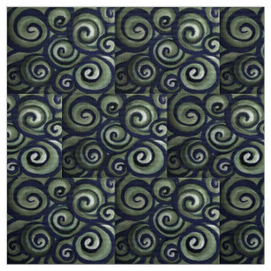Blå Grönt Swirl Tyg