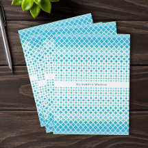 Blå Grönt-Trendiget Diamond Mönster Pocket-mappar