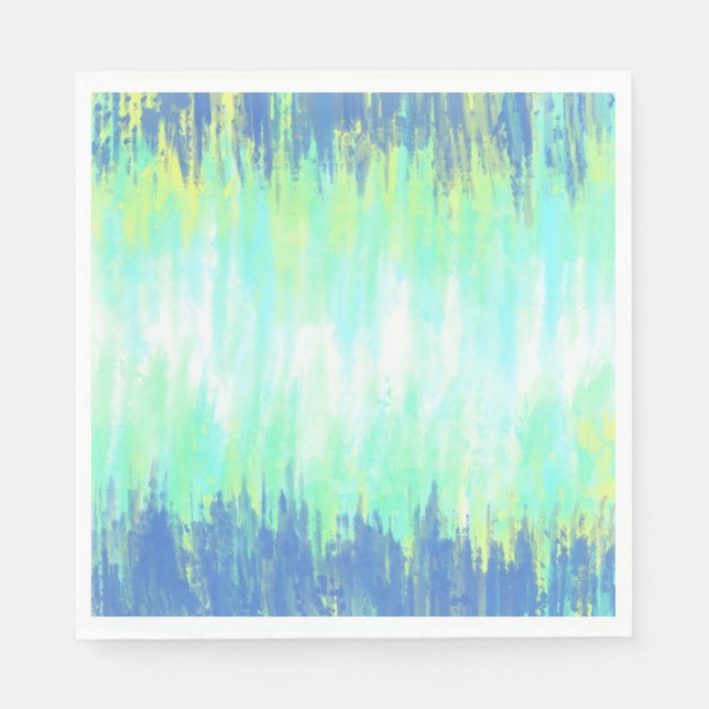Blå Grönt Vit färgämne Pappersservett (Framsidan)