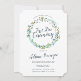 Blå Grönt Wandeys First Ris Ceremony Inbjudningar