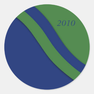 Blå Grönt Wave Studenten-fästare Runt Klistermärke