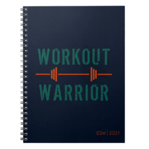 Blå Grönt Workout Warrior Fitness Journal Anteckningsbok