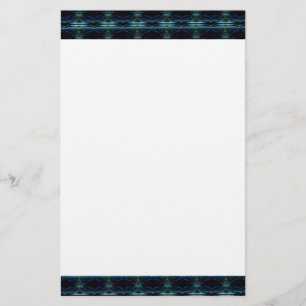 Blå Grönten Rainbow Stars, Artdeco Mönster Brevpapper