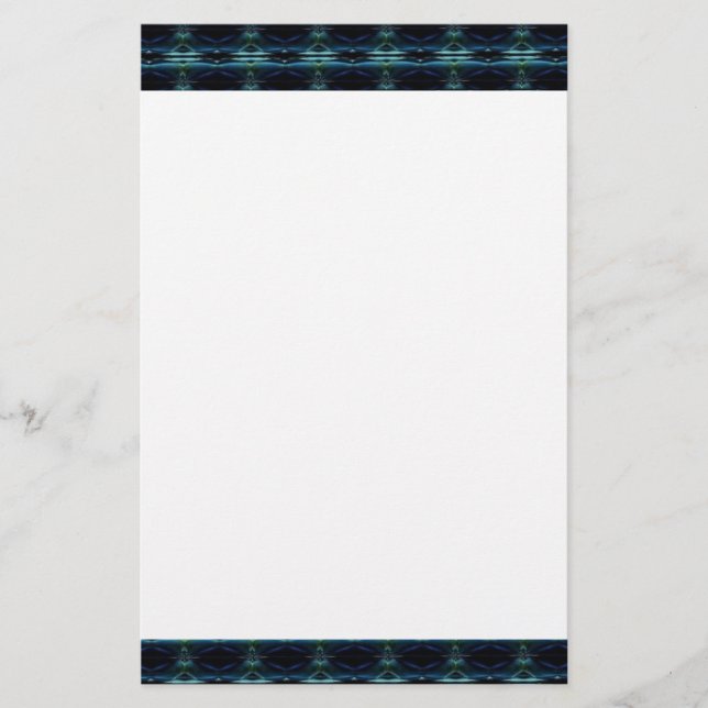 Blå Grönten Rainbow Stars, Artdeco Mönster Brevpapper (Framsida)