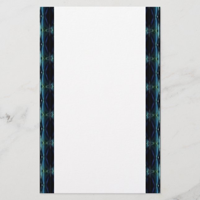 Blå Grönten Rainbow Stars, Artdeco Mönster Brevpapper (Framsida)