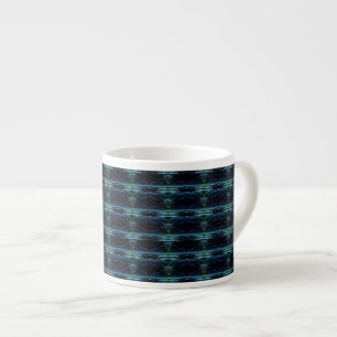 Blå Grönten Rainbow Stars, Artdeco Mönster Espressomugg