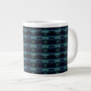 Blå Grönten Rainbow Stars, Artdeco Mönster Jumbo Mugg