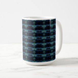 Blå Grönten Rainbow Stars, Artdeco Mönster Kaffemugg