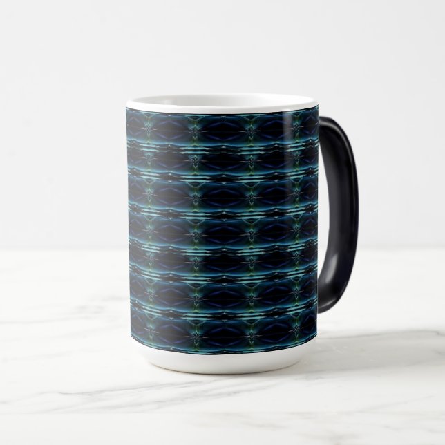 Blå Grönten Rainbow Stars, Artdeco Mönster Magisk Mugg (Framsida höger)