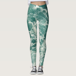 Blå Grönten Vinkara havet Leggings
