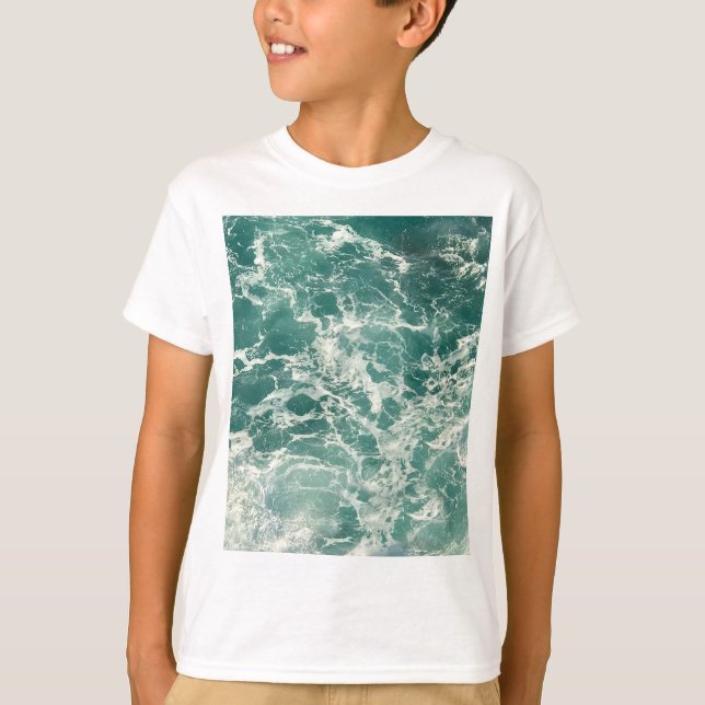 Blå Grönten Vinkara havet T Shirt (Framsida)