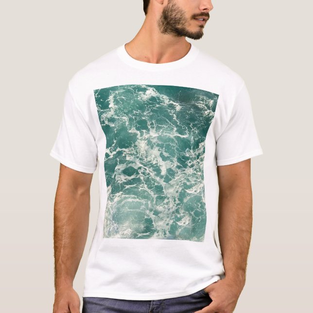 Blå Grönten Vinkara havet T Shirt (Framsida)