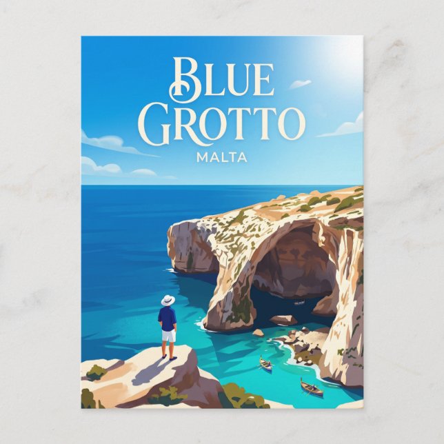 Blå grottan, Southern, Qrendi, Malta Vykort (Framsida)