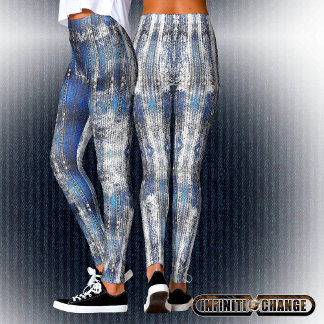 Blå grunge Denim Struktur | Leggings
