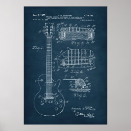 Blå | Guitar Patent Poster