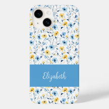 Blå Gul Akvarell Vildblomma Namn