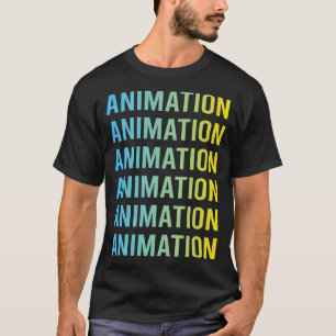 Blå Gul Animation T Shirt
