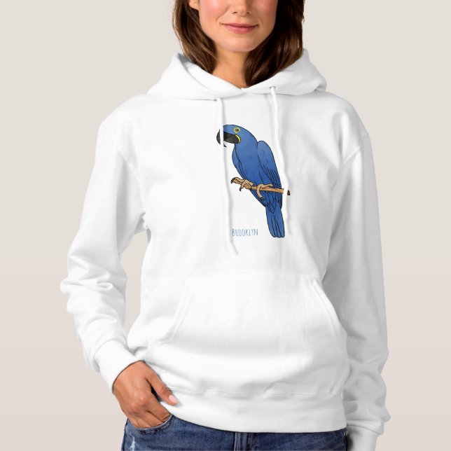 Blå-gul ara fågel tecknad illustration  t shirt (Framsida)