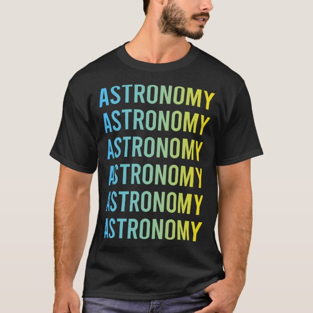 Blå Gul Astronomi T Shirt (Framsida)