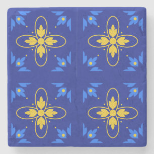 Blå & Gul Azulejo (mini) Coaster Stenunderlägg