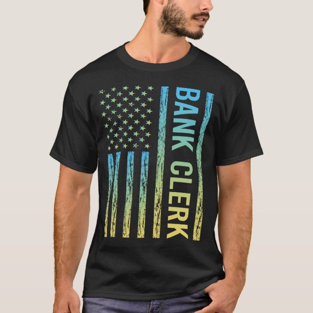 Blå Gul Banktjänsteman T Shirt (Framsida)