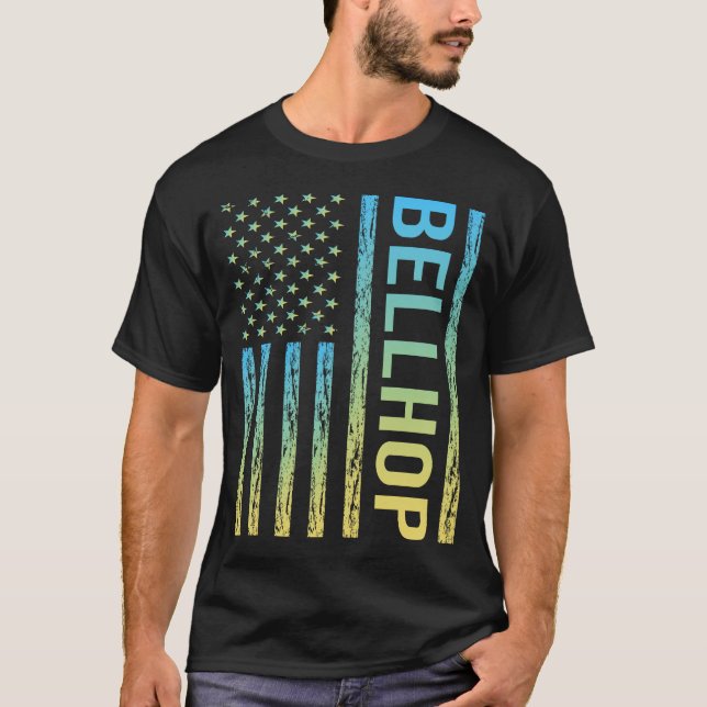 Blå Gul Bellhop T Shirt (Framsida)